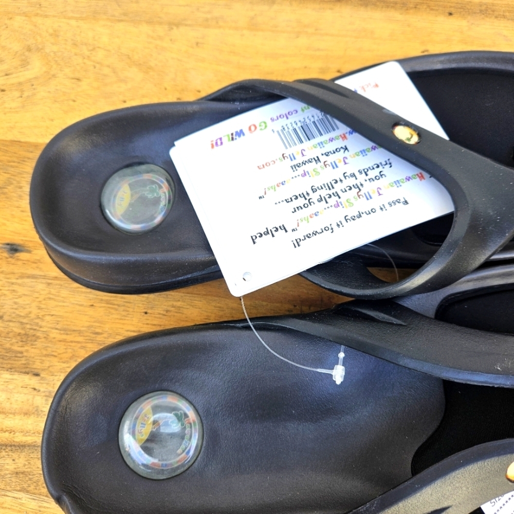 Hawaiian Jellys Ultra Comfort O'o Black Lava Unisex Sandals Women's Siz… - Picture 4 of 16